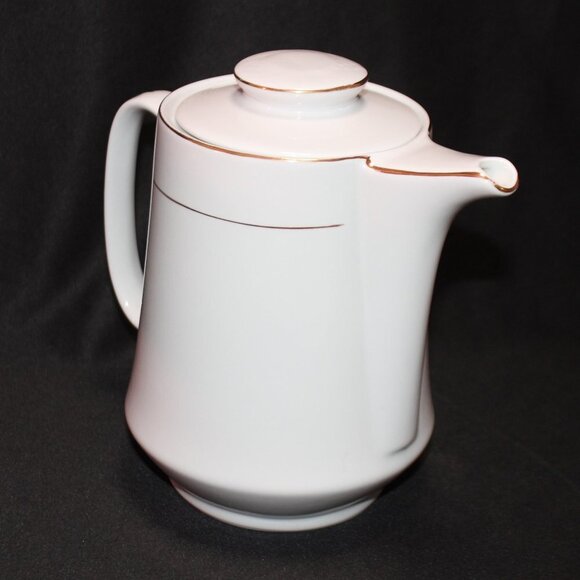 Vintage Lynns Fine China Teapot and Creamer White with Gold Trim - Picture 2 of 15